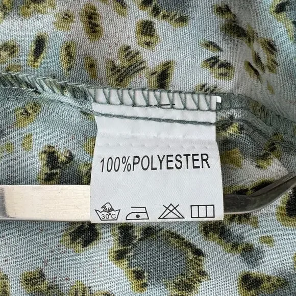 Maxi Dress Womens M Green Animal Print Flowy Country Cottage Boho Resort - Picture 10 of 10